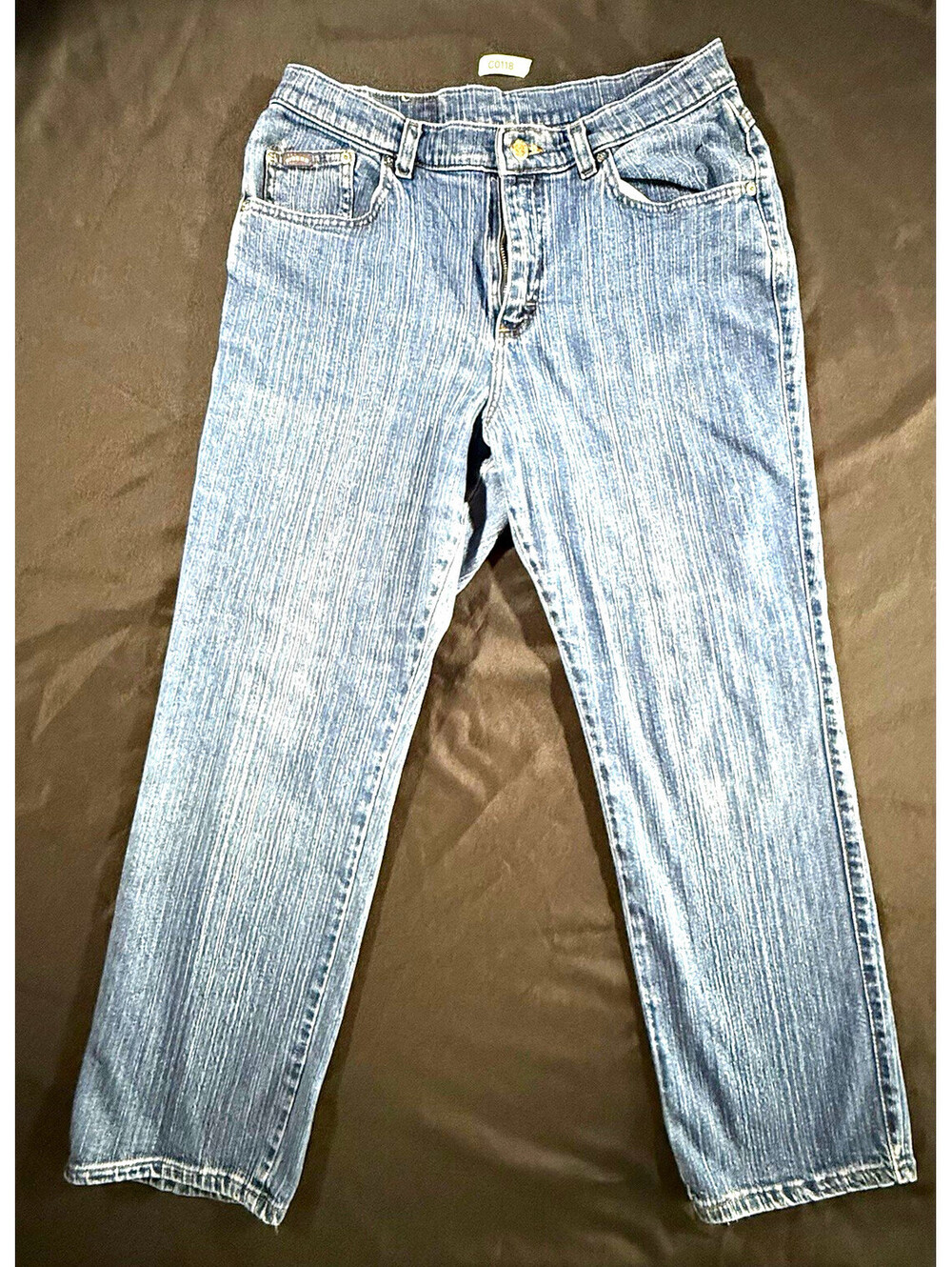 Riders Women's Blue Denim Jeans Straight Leg Regular Fit Mid Rise 5-Pocket 32x29